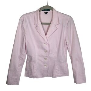 Lauren Ralph Lauren Pink Seersucker Blazer